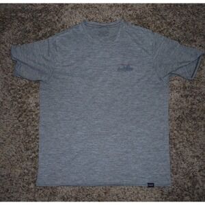 Patagonia Men's M Gray Performance Logo T‑Shirt Short Sleeve Hiking Outdoor